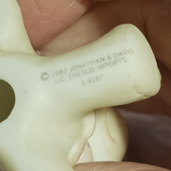 2 - Enesco Precious Moments animal figurines Teddy bear and cat with bows 1982 - Picture 11 of 14